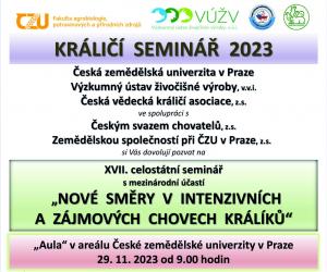 XVII. CELOSTÁTNÍ SEMINÁŘ - NOVÉ SMĚRY V INTENZIVNÍCH A ZÁJMOVÝCH CHOVECH KRÁLÍKŮ